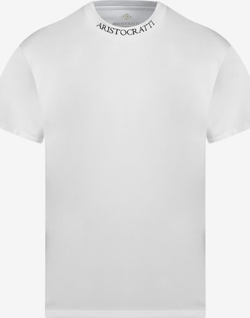 ARISTOCRATTI Тениска 'ORIGIN – White Classic Cotton T-Shirt' в бяло: отпред