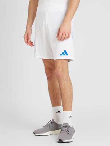 ADIDAS PERFORMANCE Regular Workout Pants 'Italy 24' in White: front