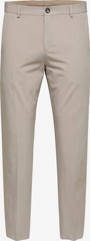 Pantalon à plis 'Liam' SELECTED HOMME en beige : devant