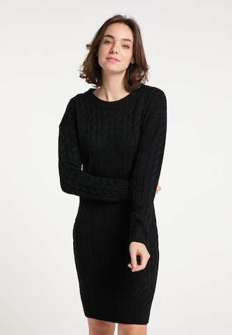 MYMO Gebreide jurk in Zwart: voorkant
