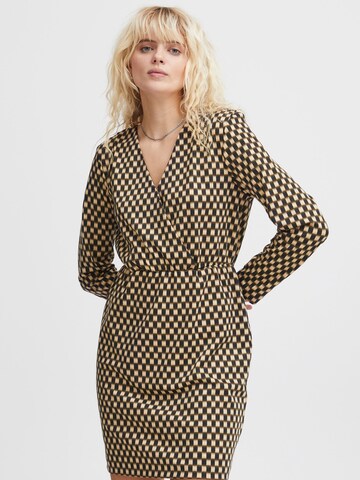 ICHI Dress ' Kate ' in Beige: front
