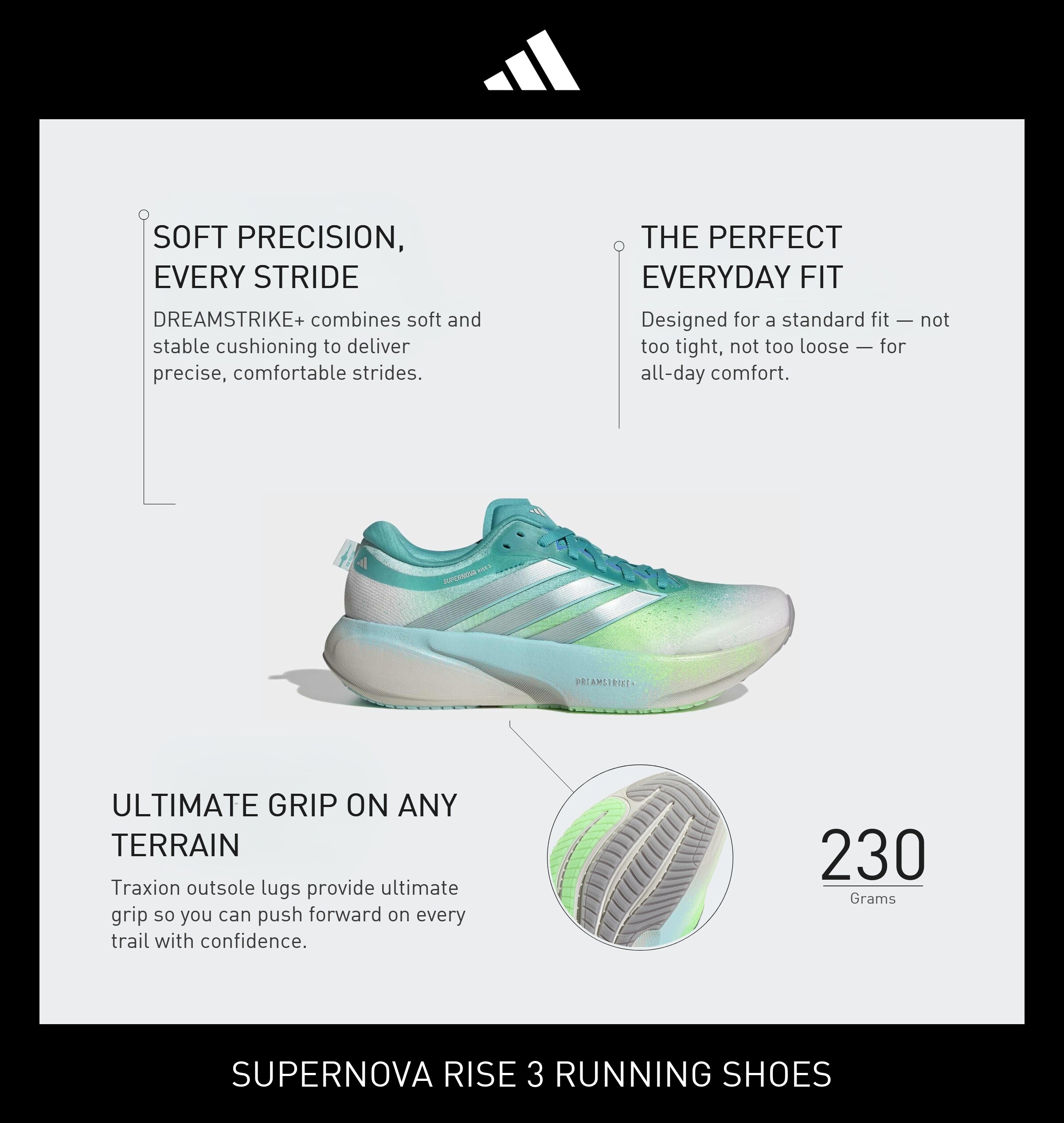 ADIDAS PERFORMANCE Løbesko 'Supernova Rise 3' i grå