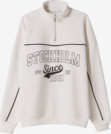 Bershka Sweatshirt i hvit: forside