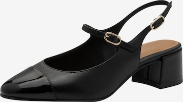 Escarpins à bride arrière Tamaris en noir : devant