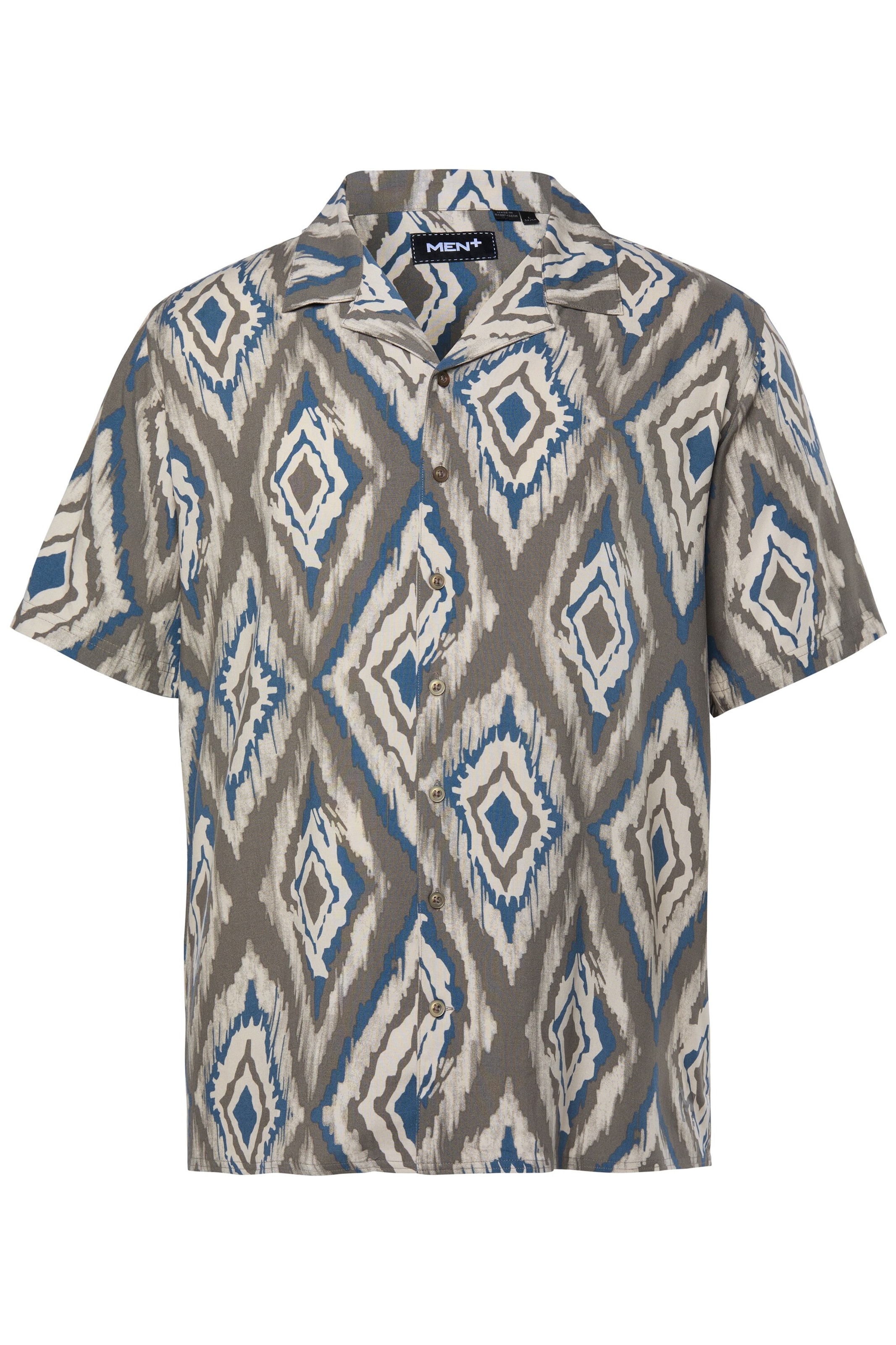 Men Plus Regular Fit Hemd in Grau: Vorderseite