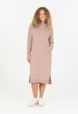 NOU Sweatshirtkleid 'Rala' in Braun: Vorderseite