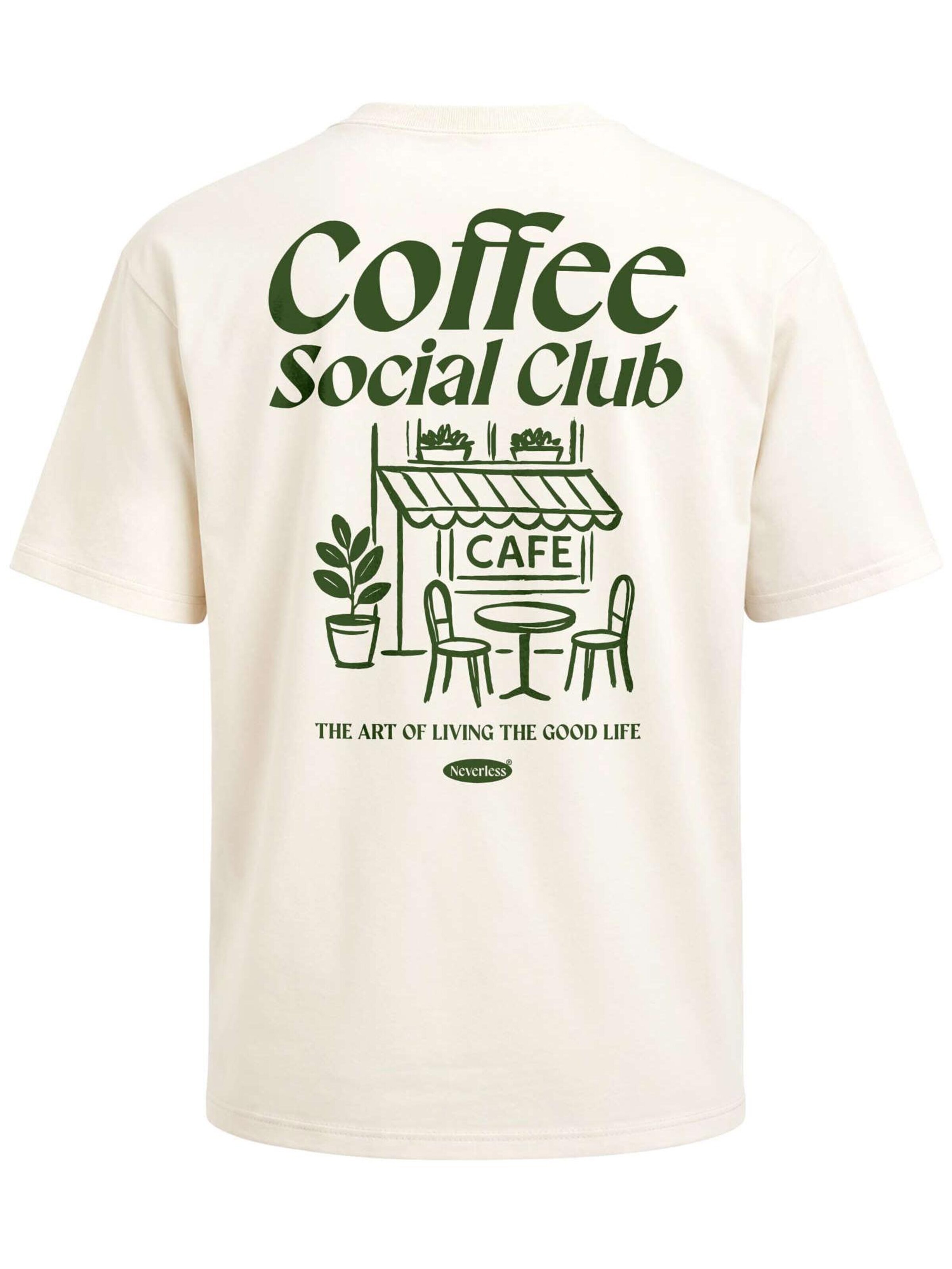 Neverless Shirt 'coffee Social Club' in Beige