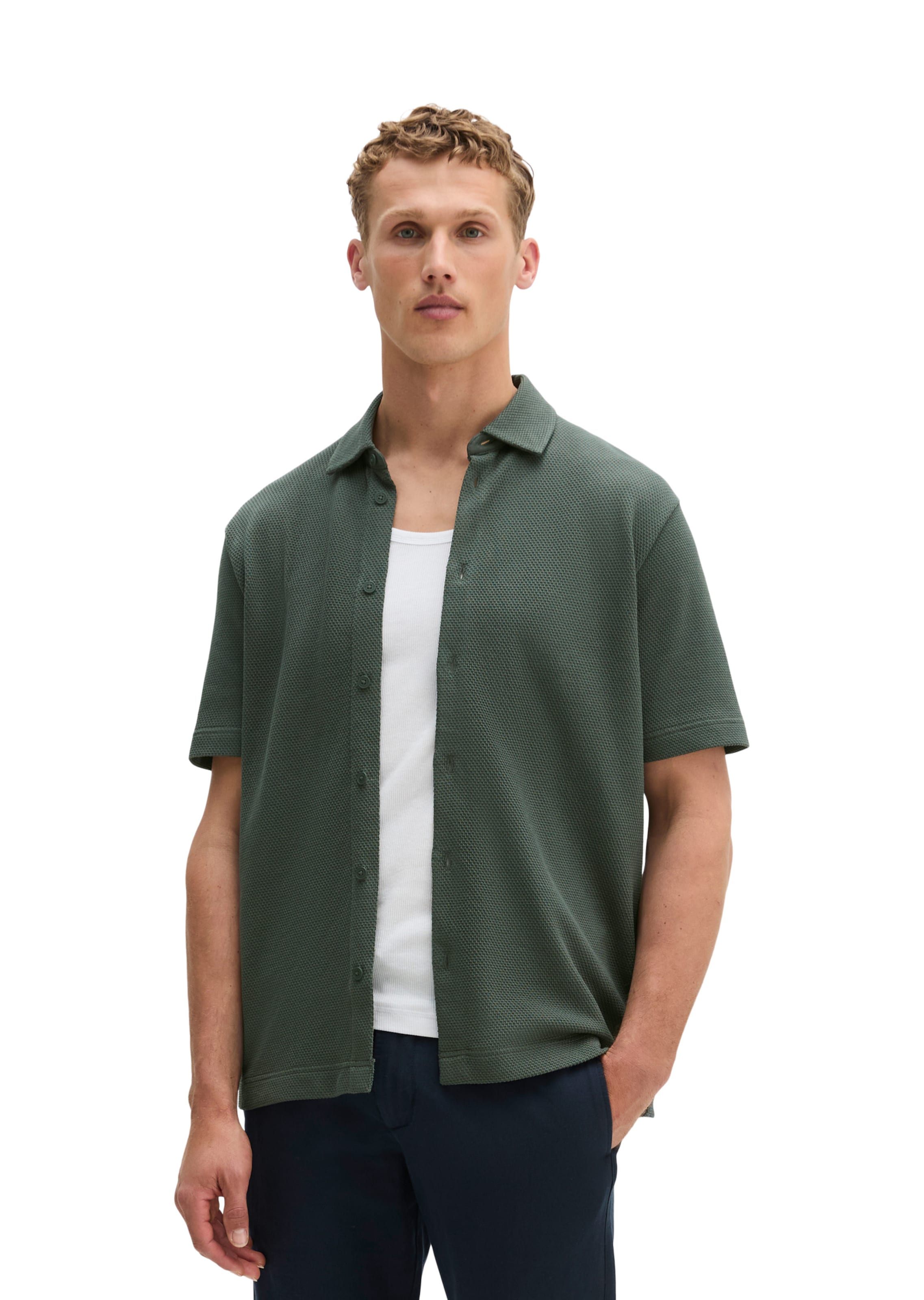 Marc O'Polo Regular Fit Hemd in Grau: Vorderseite