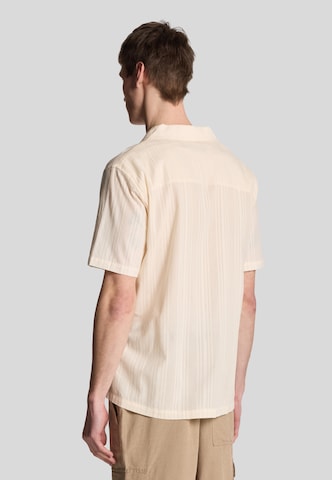 Lyle & Scott Comfort fit Button Up Shirt 'Broderie Resort' in White