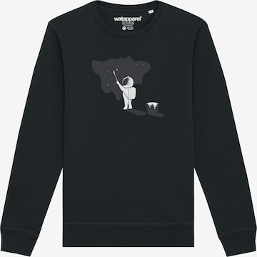 Sweat-shirt ' Painting space ' Watapparel en noir : devant