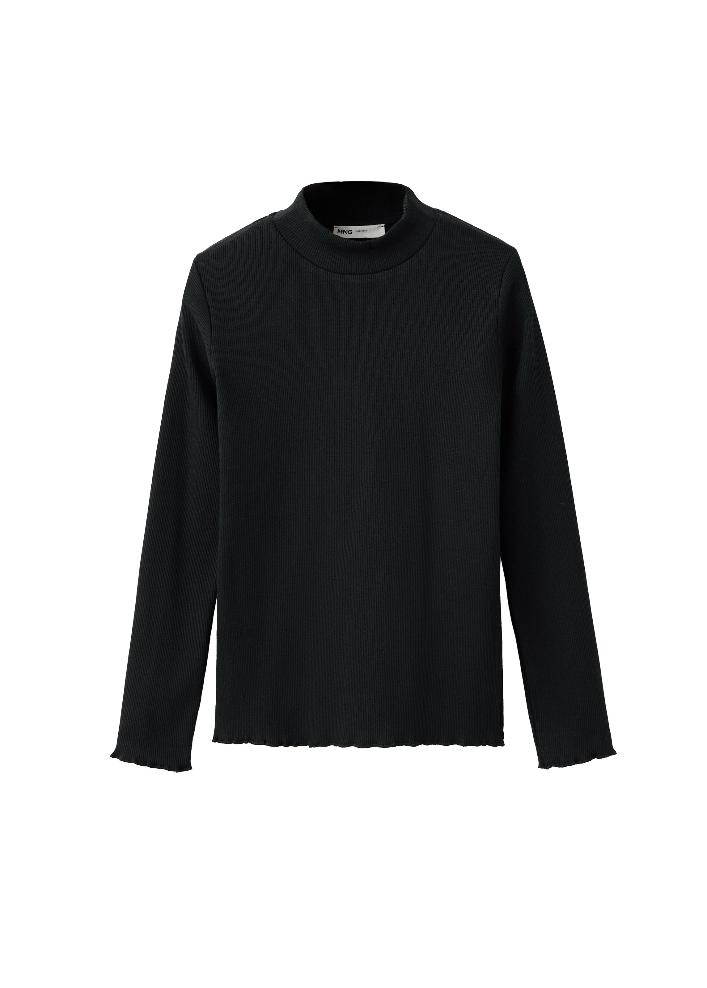 MANGO KIDS Shirt 'TURBORIB' in Zwart: voorkant