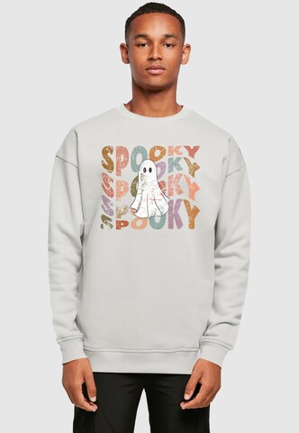 Merchcode Sweatshirt 'Halloween - Spooky Ghost' in Grey: front