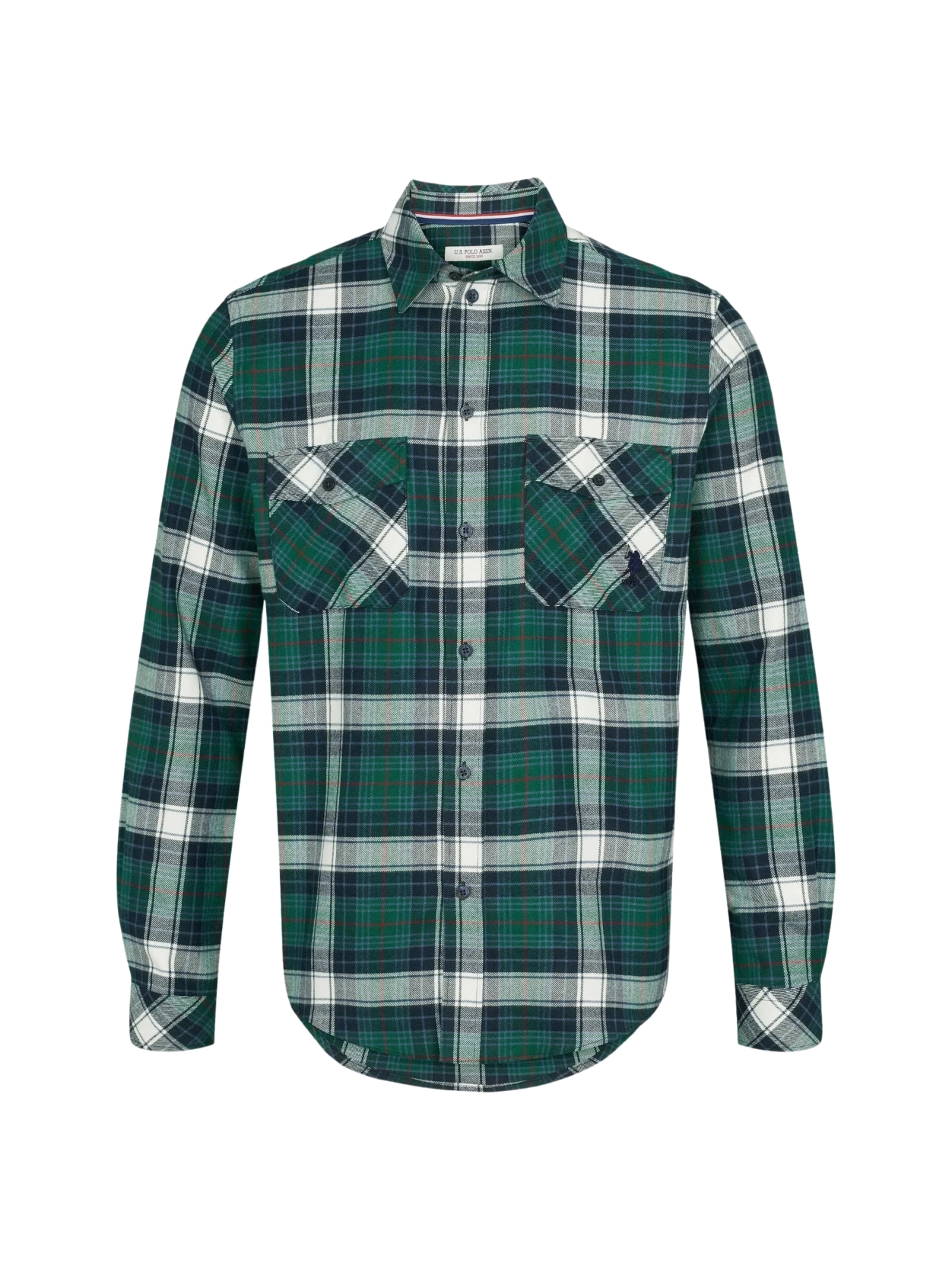 U.S. POLO ASSN. Regular Fit Hemd 'Ruben' in Grün: Vorderseite