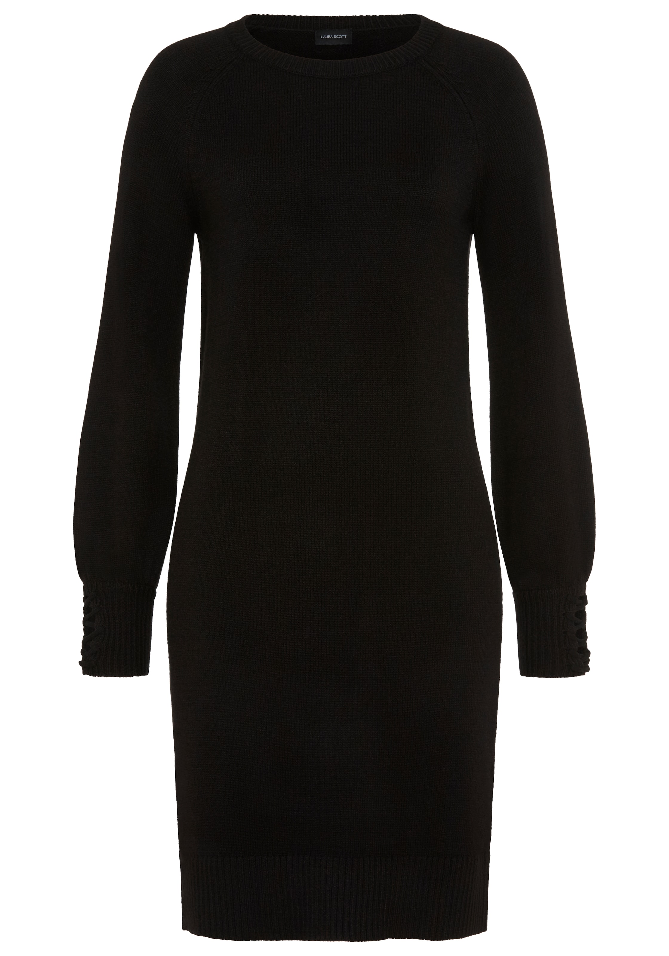 LAURA SCOTT Knitted dress in Black: front
