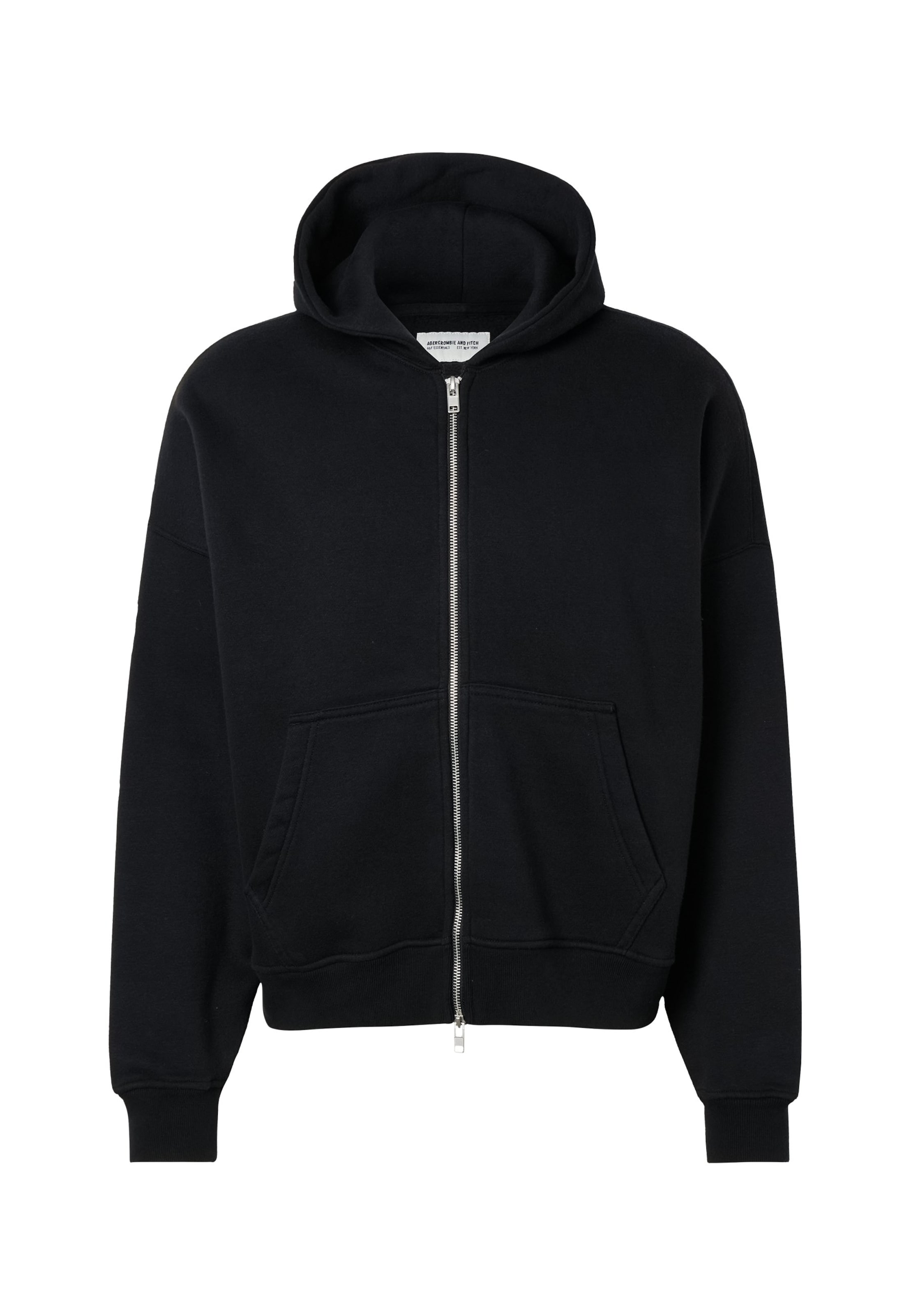 Hanorac 'ESSENTIAL' de la Abercrombie & Fitch pe negru: față
