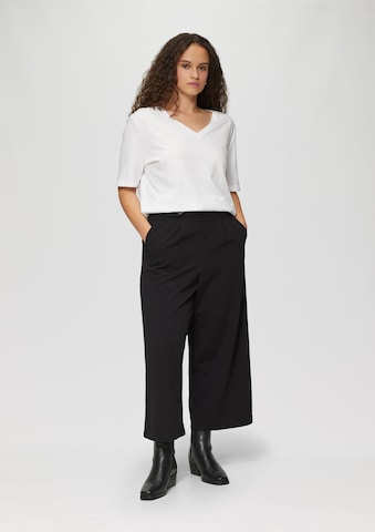 QS Wide Leg Hose in Schwarz