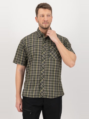 Chemise 'Outdoorhemd Copper Herren Kurzarmhemd kariert große Größen' deproc en vert : devant