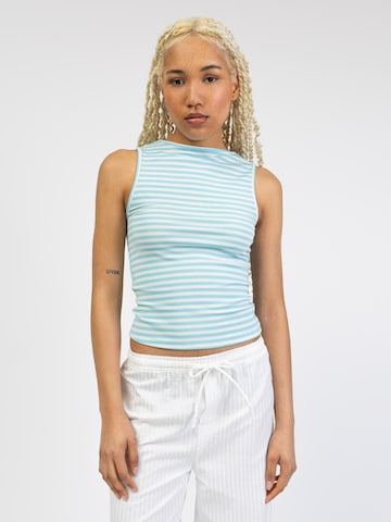 BROKE + SCHÖN Top 'Gestreiftes Top mit U-Boot Ausschnitt' in Blue: front