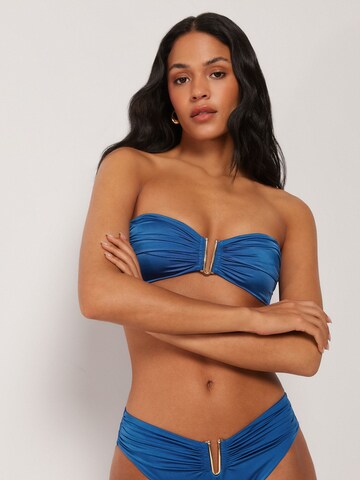 CALZEDONIA Bandeau Bikinitop 'Shiny Satin' in Blau