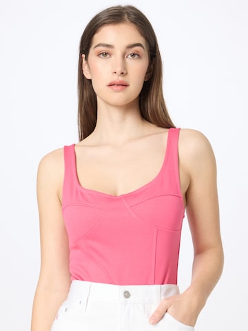 Calvin Klein Jeans Koszula body w kolorze różowy: przód
