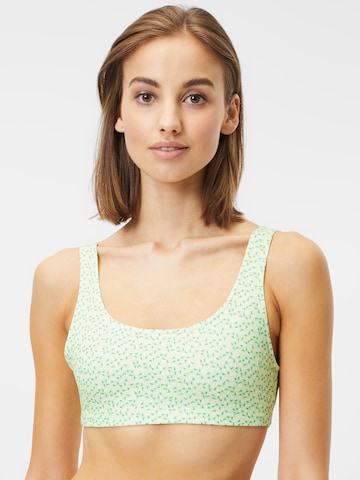 Monki Bralette Bikini Top in Green: front