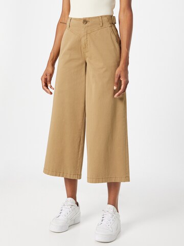 Wide Leg Pantalon s.Oliver en marron : devant