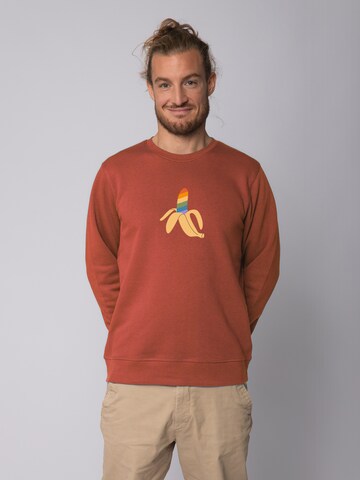 Sweat-shirt ' Rainbow Banana ' Watapparel en marron : devant