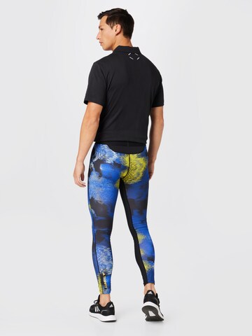 ADIDAS PERFORMANCE Skinny Sportnadrágok 'Techfit Allover Print Long' - kék