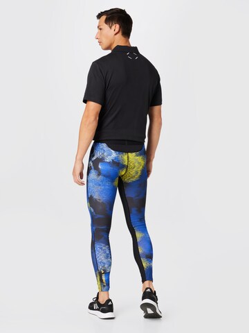 ADIDAS PERFORMANCE Skinny Spodnie sportowe 'Techfit Allover Print Long' w kolorze niebieski