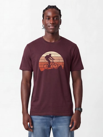 T-Shirt 'Mountainbike Silhouette' Watapparel en rouge : devant