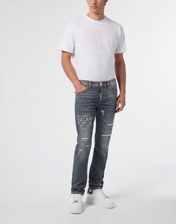 Philipp Plein Slimfit Jeans in Blauw