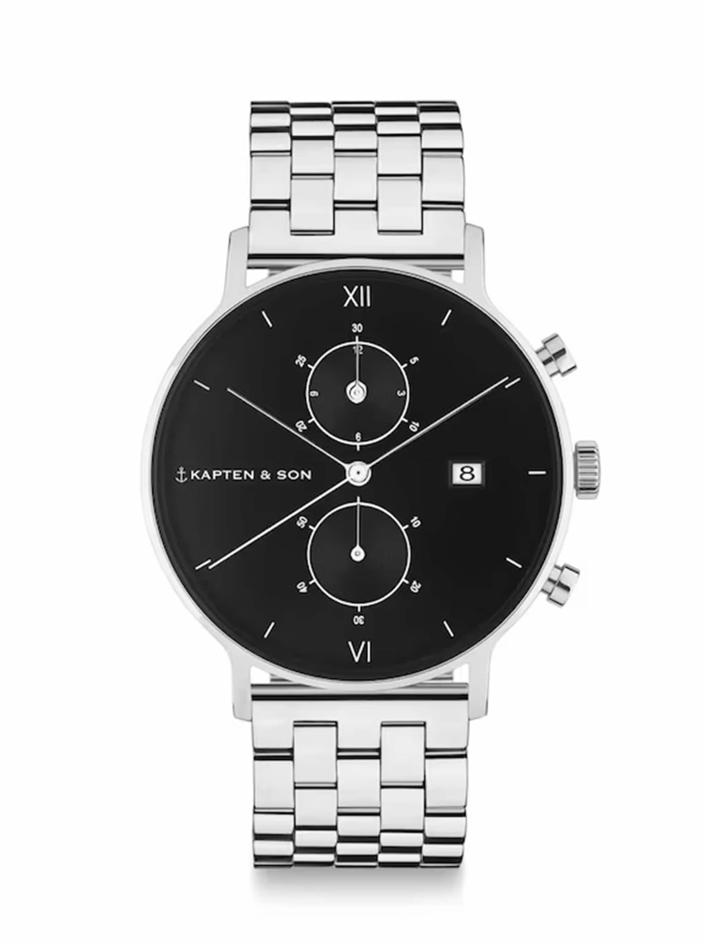 Kapten & Son Analóg órák 'Chrono Silver Steel' - ezüst: elől