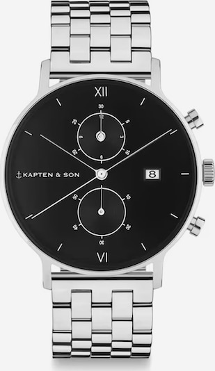 Kapten & Son Montre à affichage analogique en noir / argent, Vue avec produit