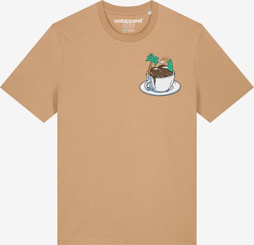 T-Shirt 'Coffee Waves' Watapparel en beige : devant