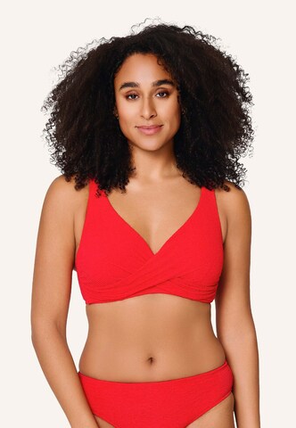 LingaDore - Triángulo Top de bikini en rojo: frente