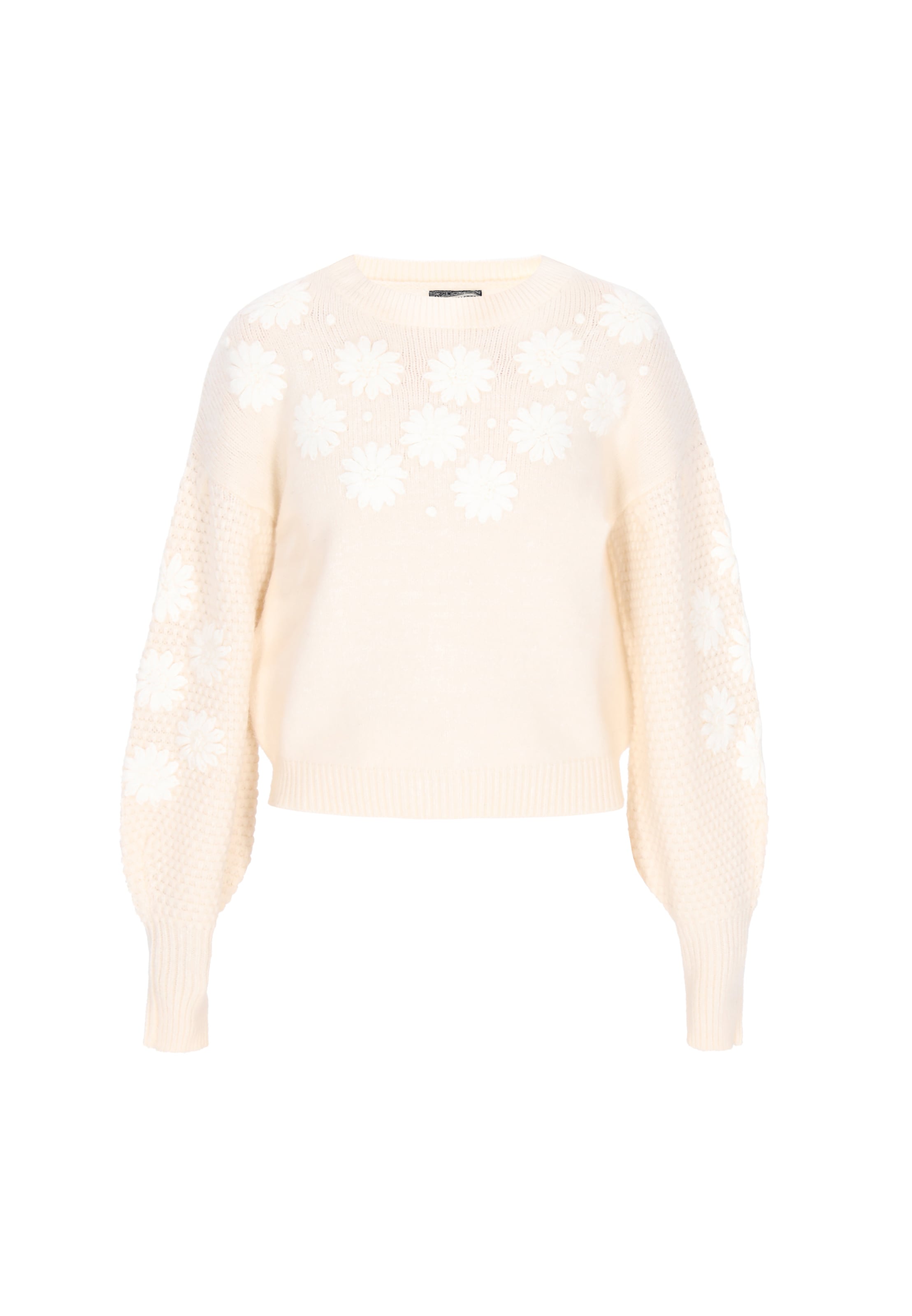 DreiMaster Vintage Oversize sveter - Biela: predná strana