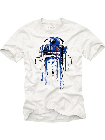 MAKAYA Shirt 'Dripping' in White: front