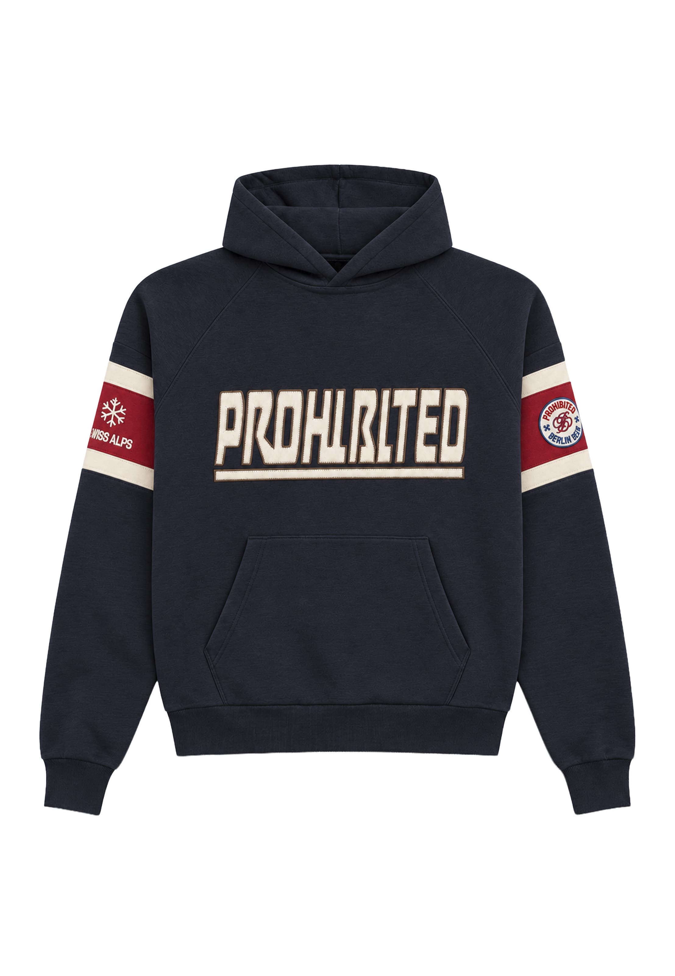 Felpa di Prohibited in blu: frontale