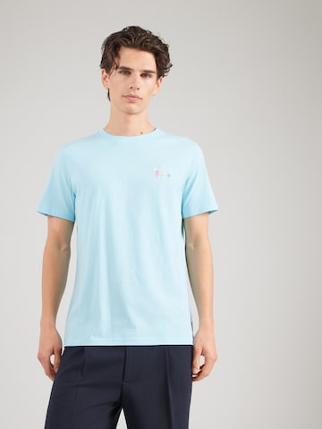 T-Shirt Lindbergh en bleu : devant