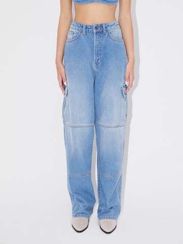 LeGer by Lena Gercke Loose fit Cargo jeans 'Mirell Tall' in Blue: front