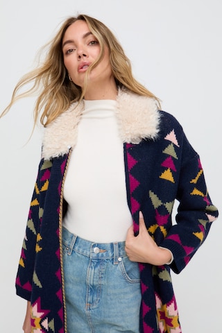 RAFFYA Strickjacke 'Cathy Jacquard' in Blau