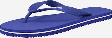 Flip-flops de la Superdry pe albastru: față