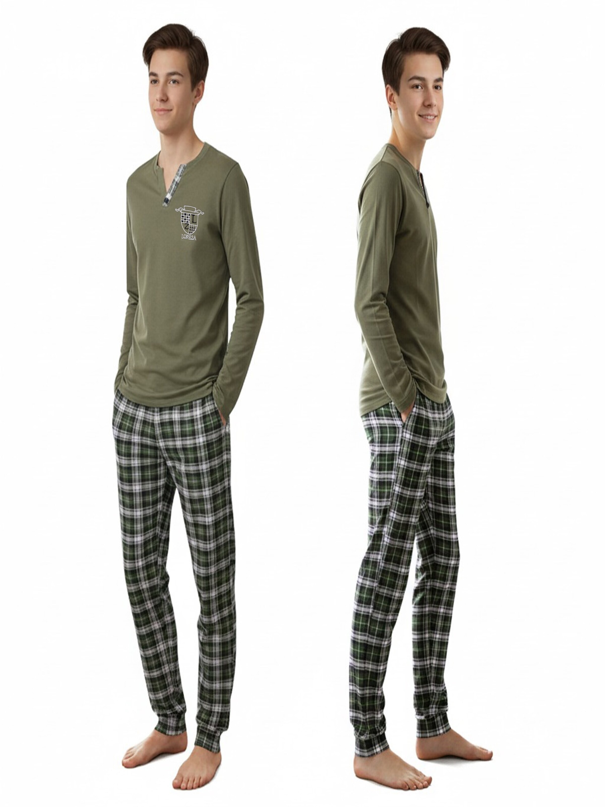 Pigiama 'Jungen Pyjama Elijah' di LOREZA in verde: frontale