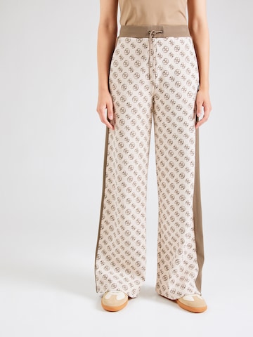 GUESS Wide leg Παντελόνι φόρμας 'ELÉA' σε καφέ: μπροστά