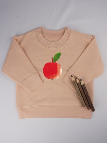 MelaDi Pullover 'Meladi Kinder Baby-Sweater aus Biobaumwolle - Apfel auf Creme Latte'‌ in Beige
