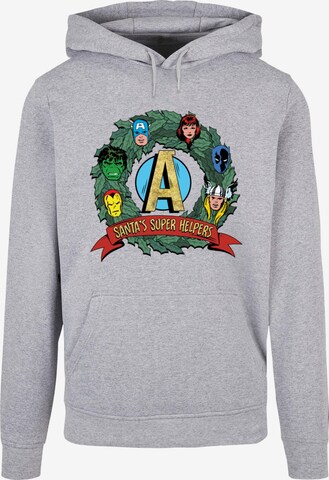 ABSOLUTE CULT Sweatshirt 'Marvel - Santa's Super Helpers' in Grey: front