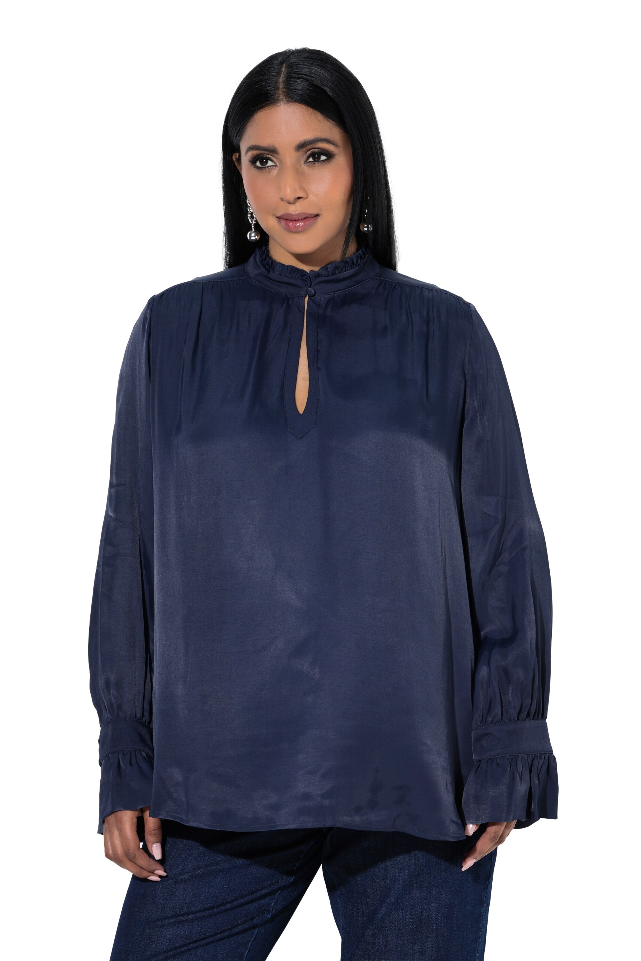 Ulla Popken Blouse in Blauw: voorkant