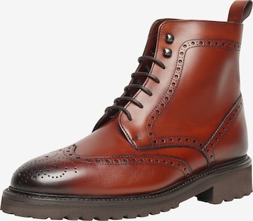 Henry Stevens Veterboots 'Winston' in Bruin: voorkant