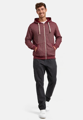 INDICODE JEANS Zip-Up Hoodie ' Baustian ' in Red