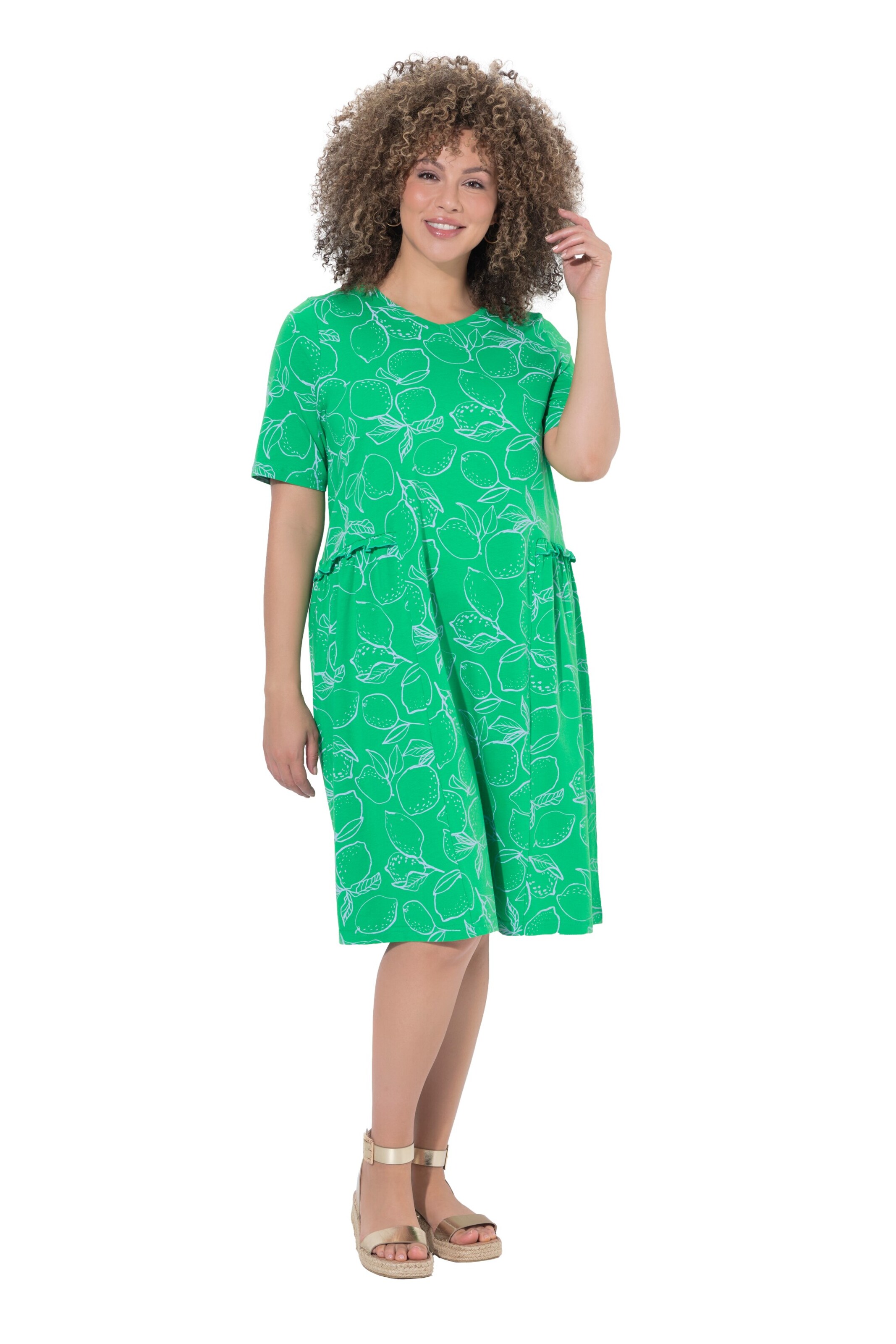 Ulla Popken Jurk in Groen: voorkant